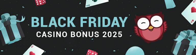 enbanner med Owlie och texten Black Friday casino bonus 2025