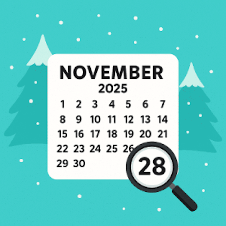 kalender som visar 28 november