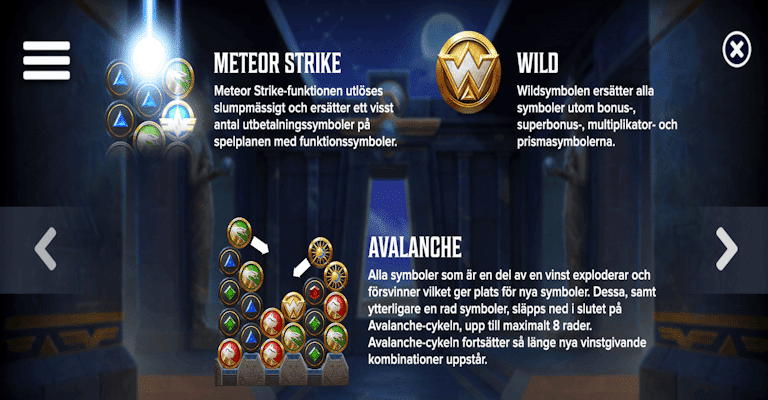 Specialfunktioner i Cygnus 5 slot.