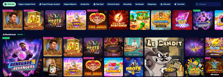 Bild som visar del av slotslobbyn på Hajper