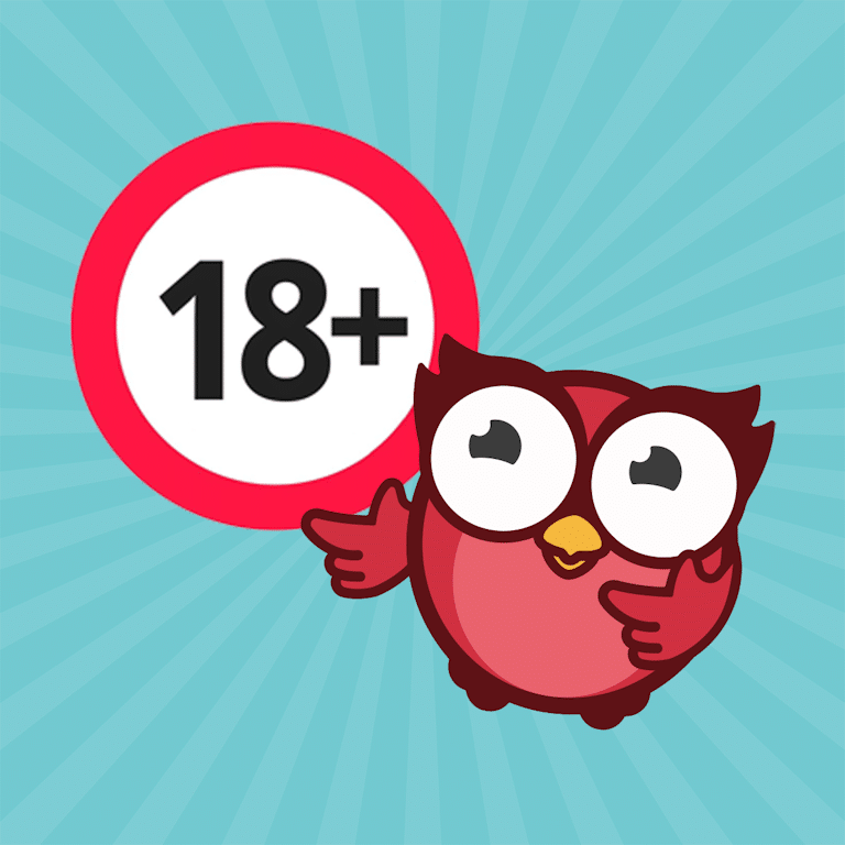 skylt som säger 18+