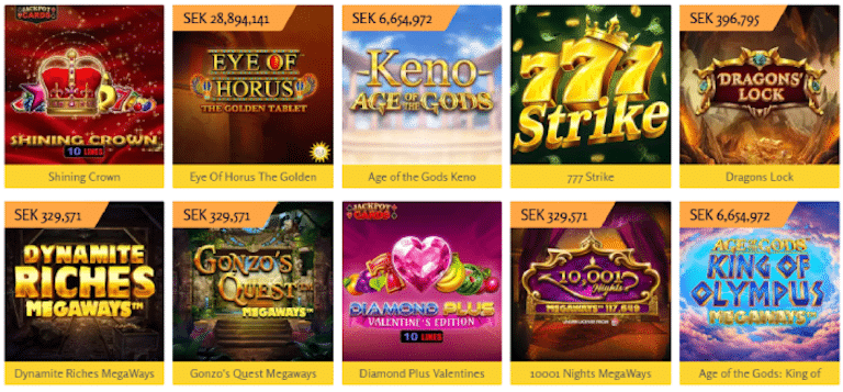 bild som visar luckyme slots jackpottar