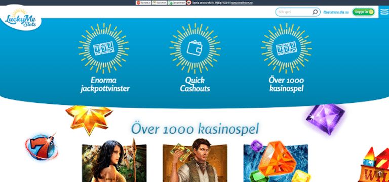 startsida för luckyme slots casino
