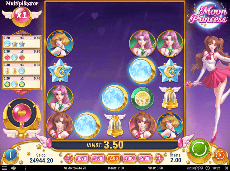Spel på Moon Princess.