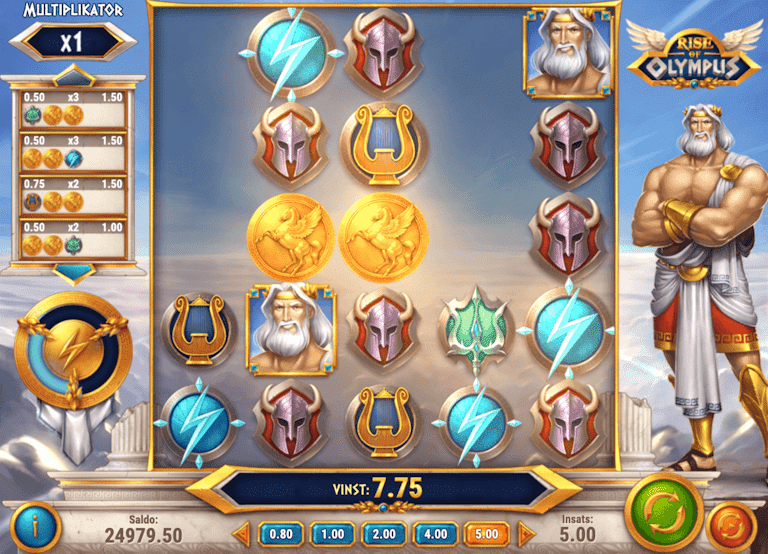 Spel på Rise of Olympus slot.