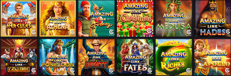 Lobby som visar Amazing Link Microgaming slots