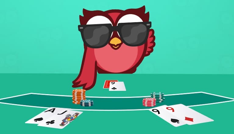 bild med Owlie som spelar blackjack