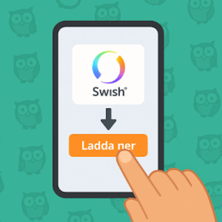 Bild som visar Swish laddas ner på mobilen