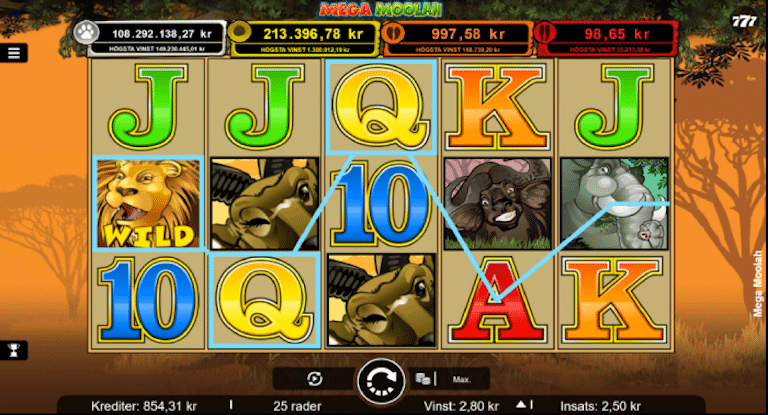 Mega Moolah spelas