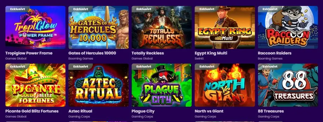 Fliken "Bara hos Flax" med exklusiva slots