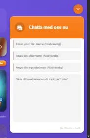 Chattfönstret hos Pop Casino innan något har skrivits. Skärmdump: dator, utloggad, 2 oktober 2026 kl. 09:44.
