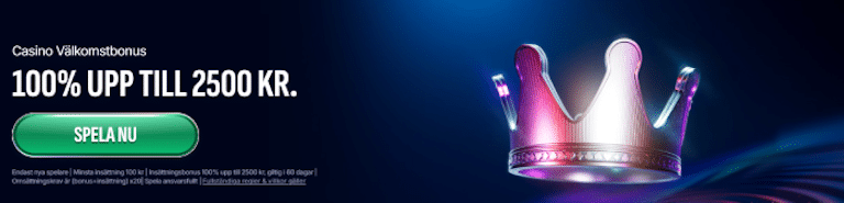 Bild som visar Swiper bonus på 100% upp till 2500 kr