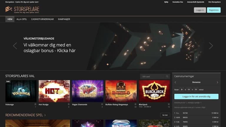 Börja spela på Storspelare med en krångelfri bonus utan omsättningskrav