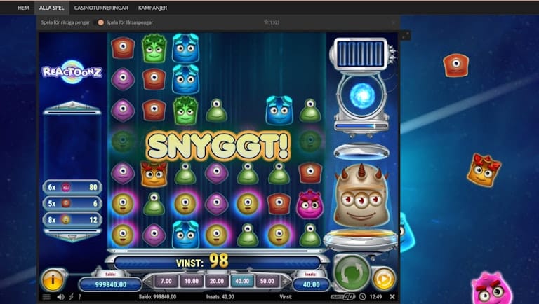 Det populära spelet Reactoonz finns självklart på Storspelare