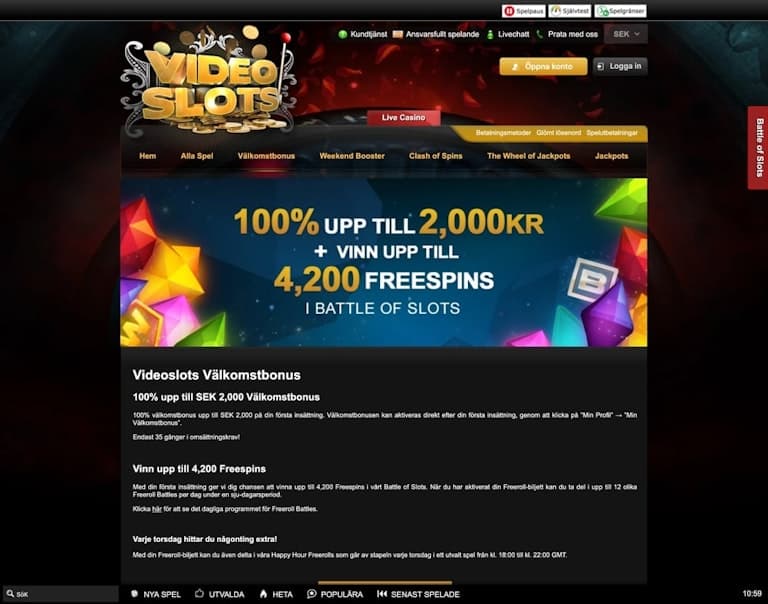 Hämta en stor välkomstbonus hos Videoslots