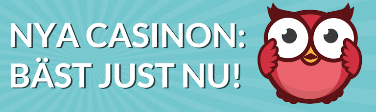 banner med owlie som säger nya casinon bäst just nu