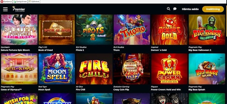 Spelutbud Premier Live Casino